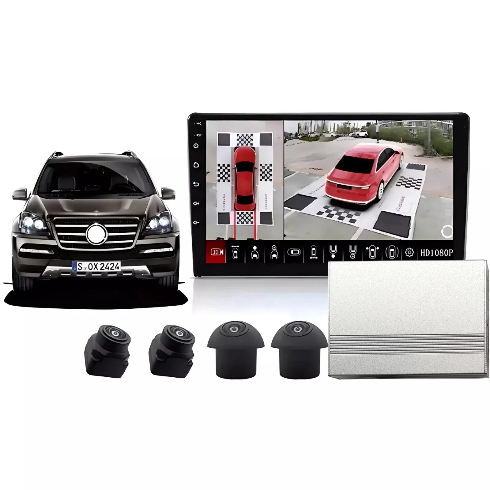 Car 360 Panoramic Camera Driving Assistance Fisheye Lens Rear View Car Camera System Waterproof Night Vision Multimedia