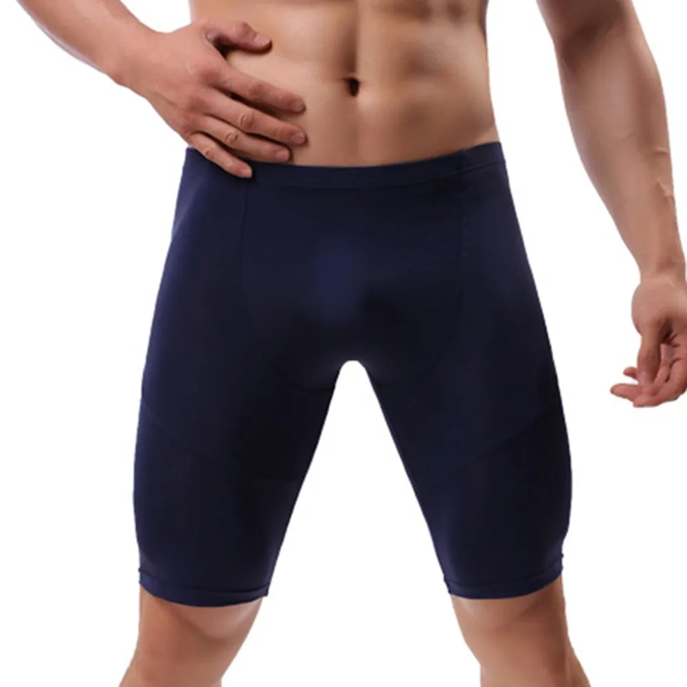 Mens Sheer Solid Color Tight Briefs Gym Sports Tight-fitting Shorts Breathable Fast Drying Training Pants Running Bottoms