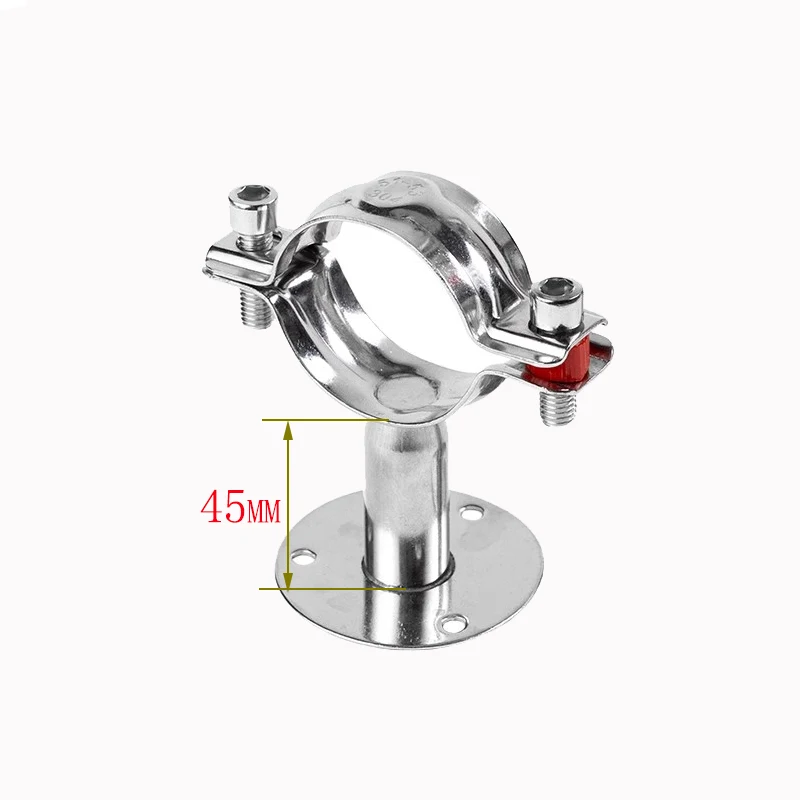 Stainless steel Water pipe bracket With base PVC pipe clamp OD 19-219MM height 45-100mm