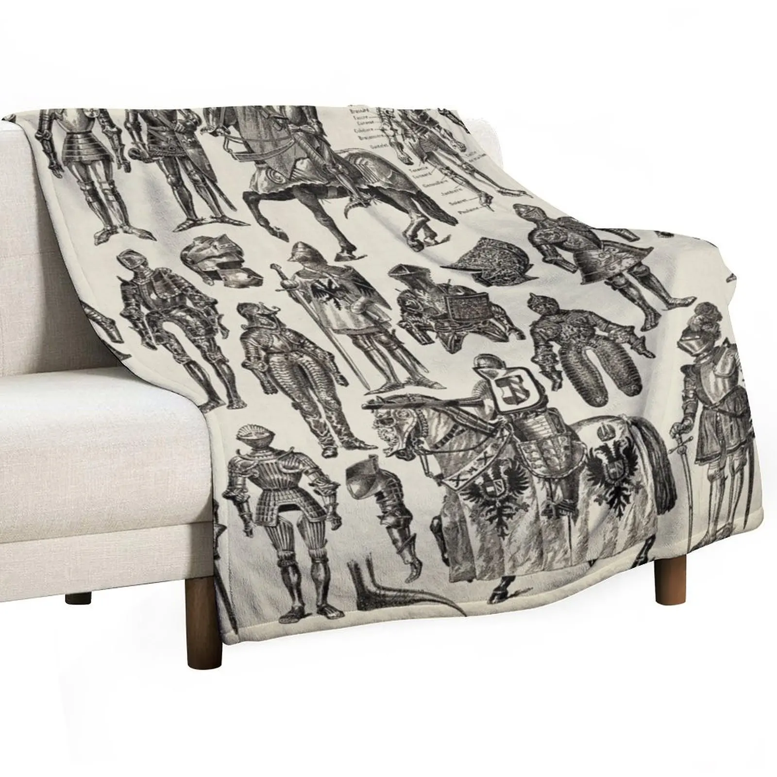 

Medieval Knight Throw Blanket Plush Luxury Throw Large warm for winter Blankets