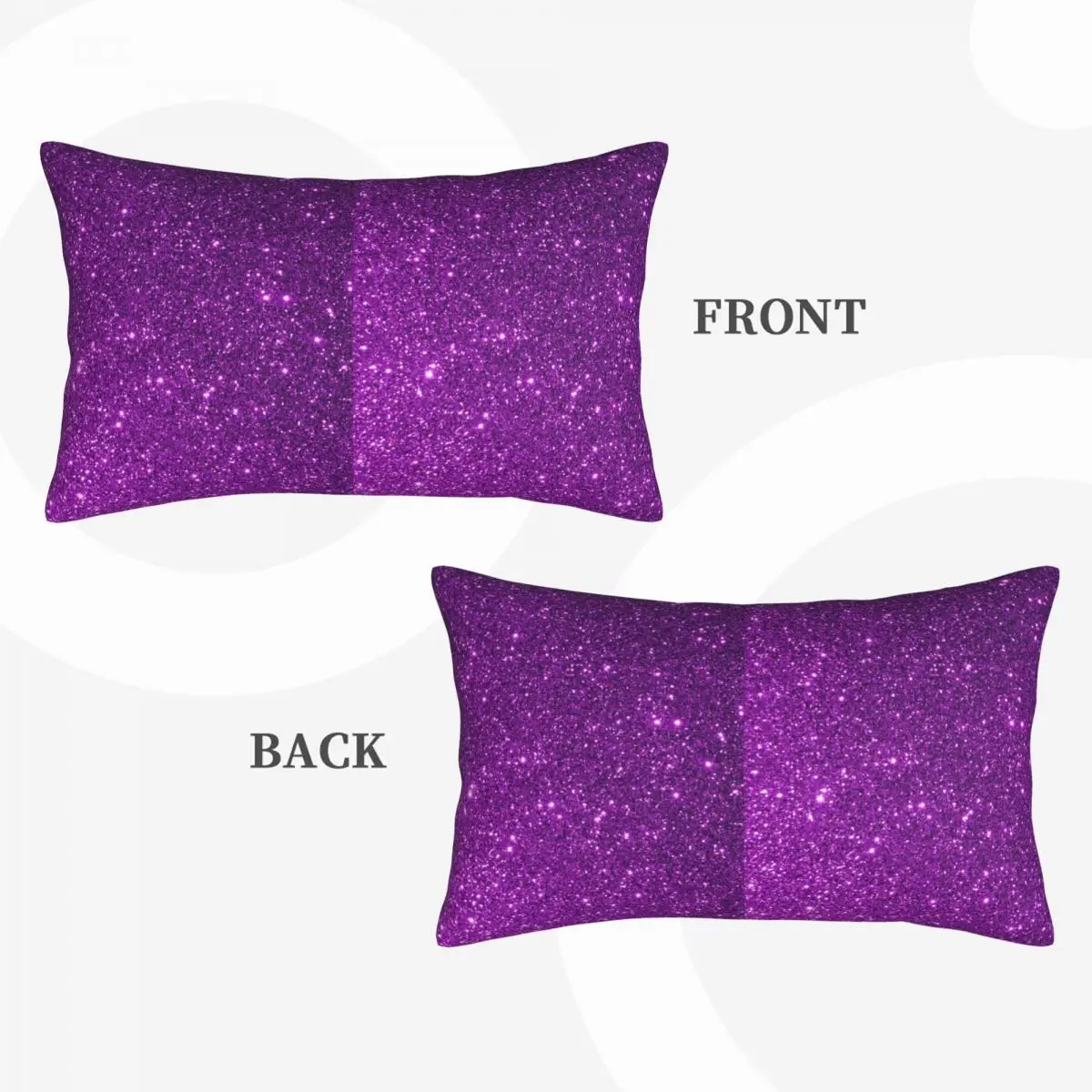 Purple Sparkly Glitter Rectangle Pillowcase Cushion Cover Decorative Bedroom Bed Home Comfort Throw Pillow