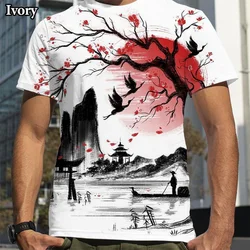 Ink Painting 3d Printing T-shirt New Art Design Fashion Casual Short-sleeved T-shirt