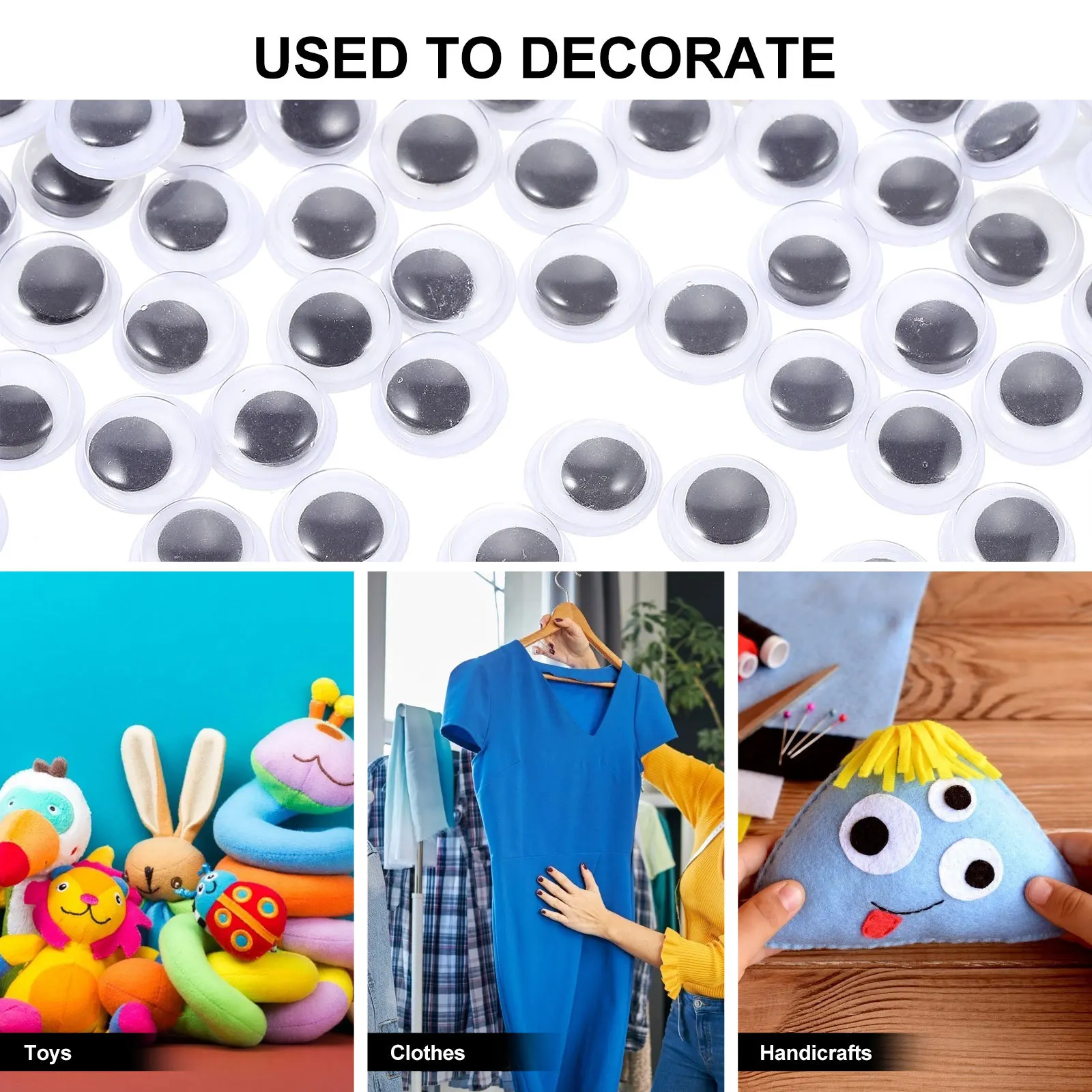 

Eye Sticker Material Cartoon Stickers Plastic Eyeball for Crafts Eyes Animal Kids Decor DIY Making Supply Child