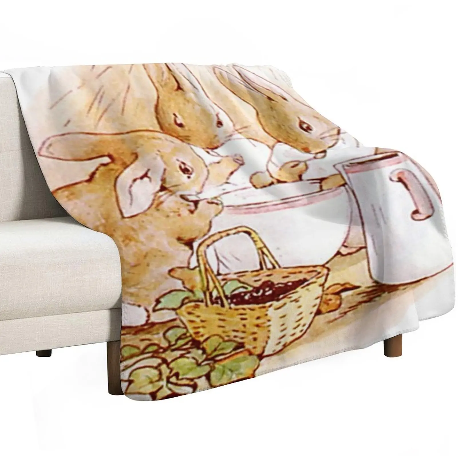 Flopsy, Mopsy and Cottontail Throw Blanket Designers Sofa Throw Thin Fashion Sofas Luxury Brand Thins Blankets