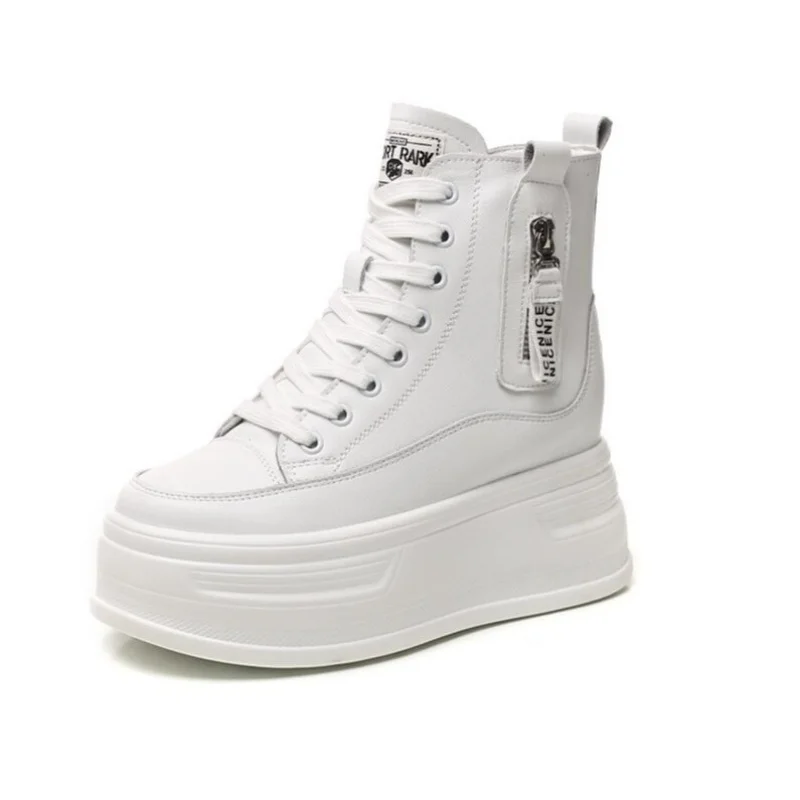 

Женские ботинки на платформе из натуральной кожи 8 см, женские весенне-осенние ботинки на танкетке, женские зимние ботинки, ботильоны с высоким берцем