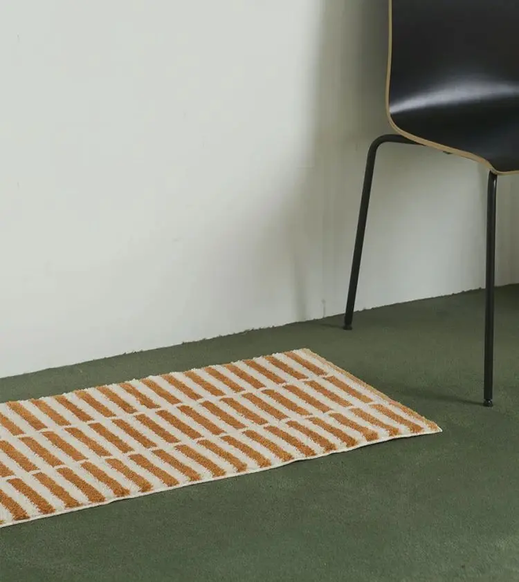 50x150CM Retro Plaid Tufted Carpet Soft Tufting Rug Bedroom Door Floor Mats Decoration Bathroom Anti-slip Doormats