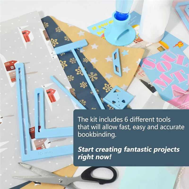 أداة سكرابوكينغ A98E لتجليد الكتب 6 قطع سهلة الاستخدام مجموعة دليل القاطع للمبتدئين، يمكن صنع استنسل رائع في دفتر الملاحظات B