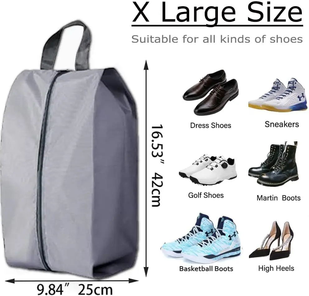 Foldable Shoes Storage Bags Travel Organizer Nylon Shoes Bag With Sturdy Zipper Pouch Case Waterproof Pocket Shoes Organizer