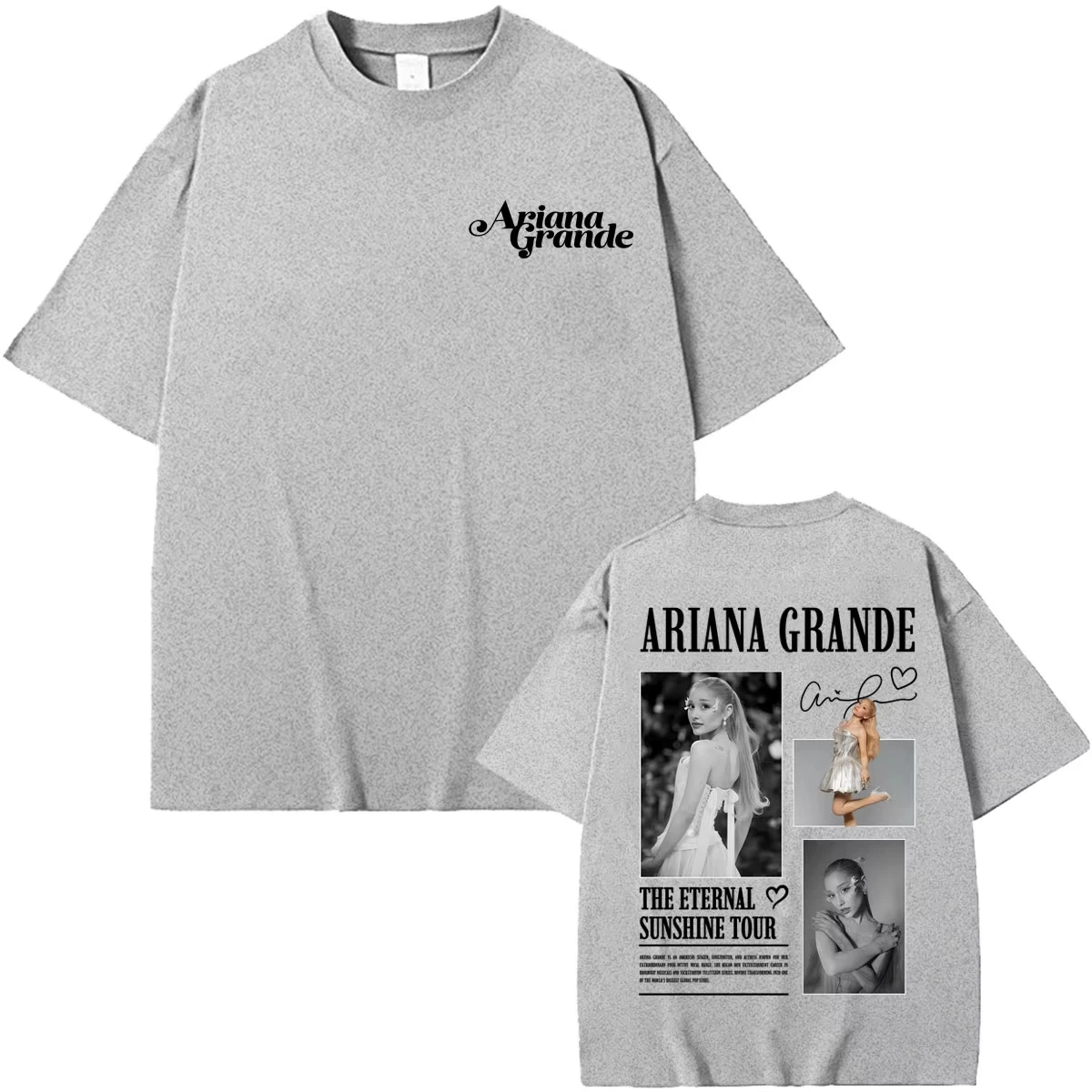 Summer Hot Sale Ariana Grande 2026 Tour T Shirt Men Women Harajuku Streetwear Gothic T Shirts Breathable Streetwear Casual Tees