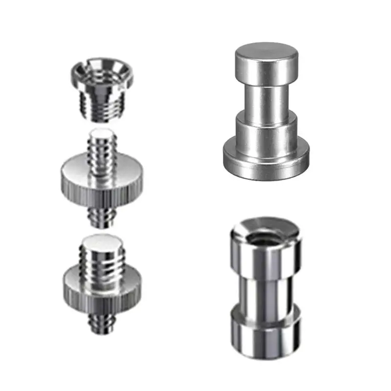 

1 Set 1/4 inch Male to 1/4" 3/8" Male Metal Threaded Screw Adapter Tripod Screw Converter for DSLR Camera Tripod Monopod