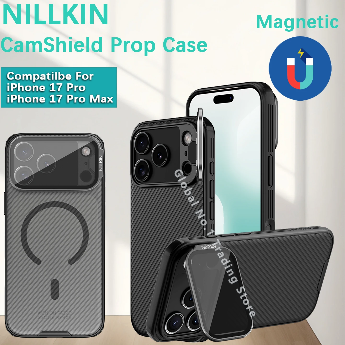 Nillkin, совместимый с iPhone 17 Pro 17 Pro Max 5G CamShield, магнитный чехол, крышка объектива, кронштейн, защитный чехол для телефона Nillkin, совместимый с iPhone 17 Pro 17 Pro Max 5G CamShield, магнитный чехол, крышка объектива, кронштейн, защитный чехол для телефона
