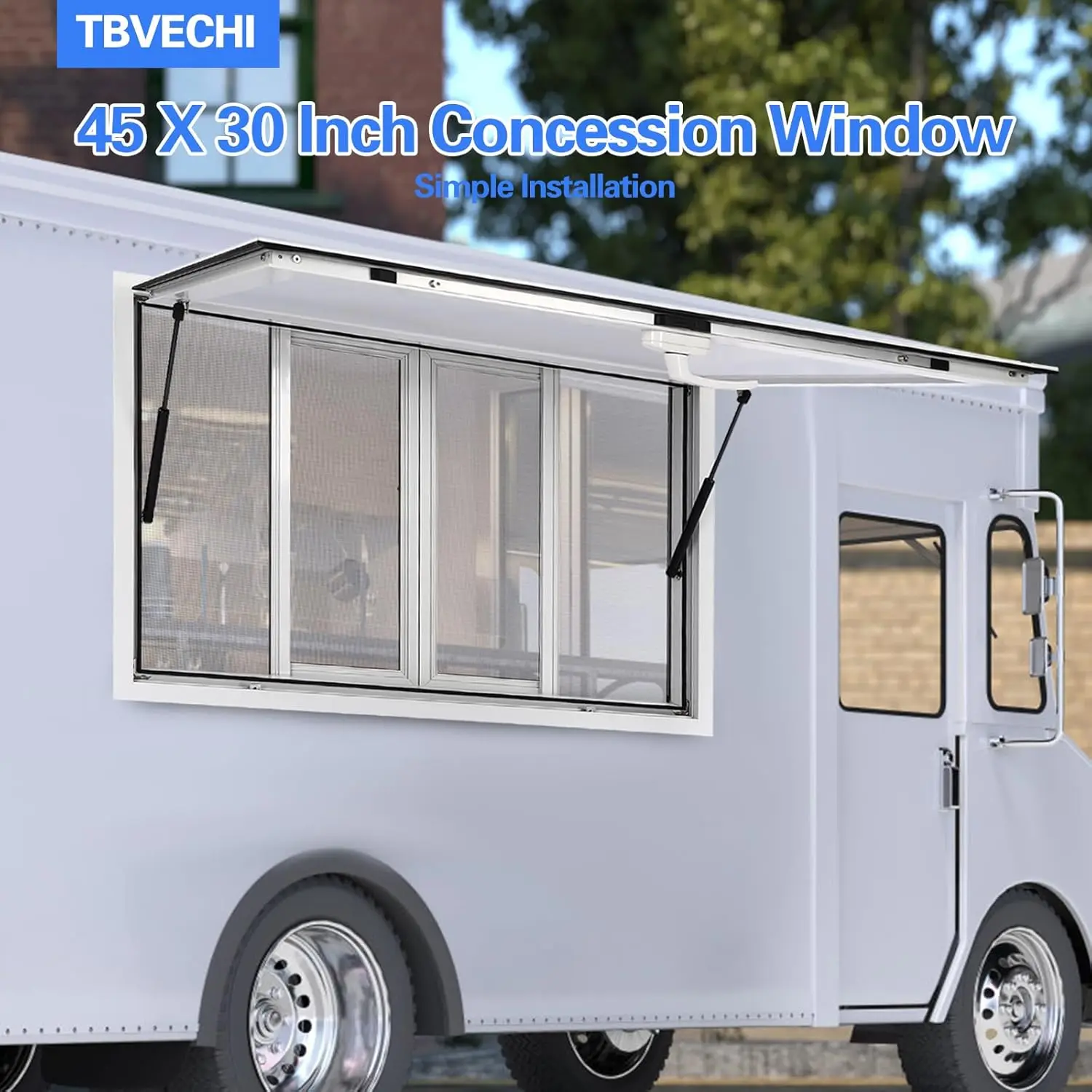 

Concession Window, Aluminum Alloy Concession Window for Food Truck Up to 80 Degrees Serving Windows Concession Trailers