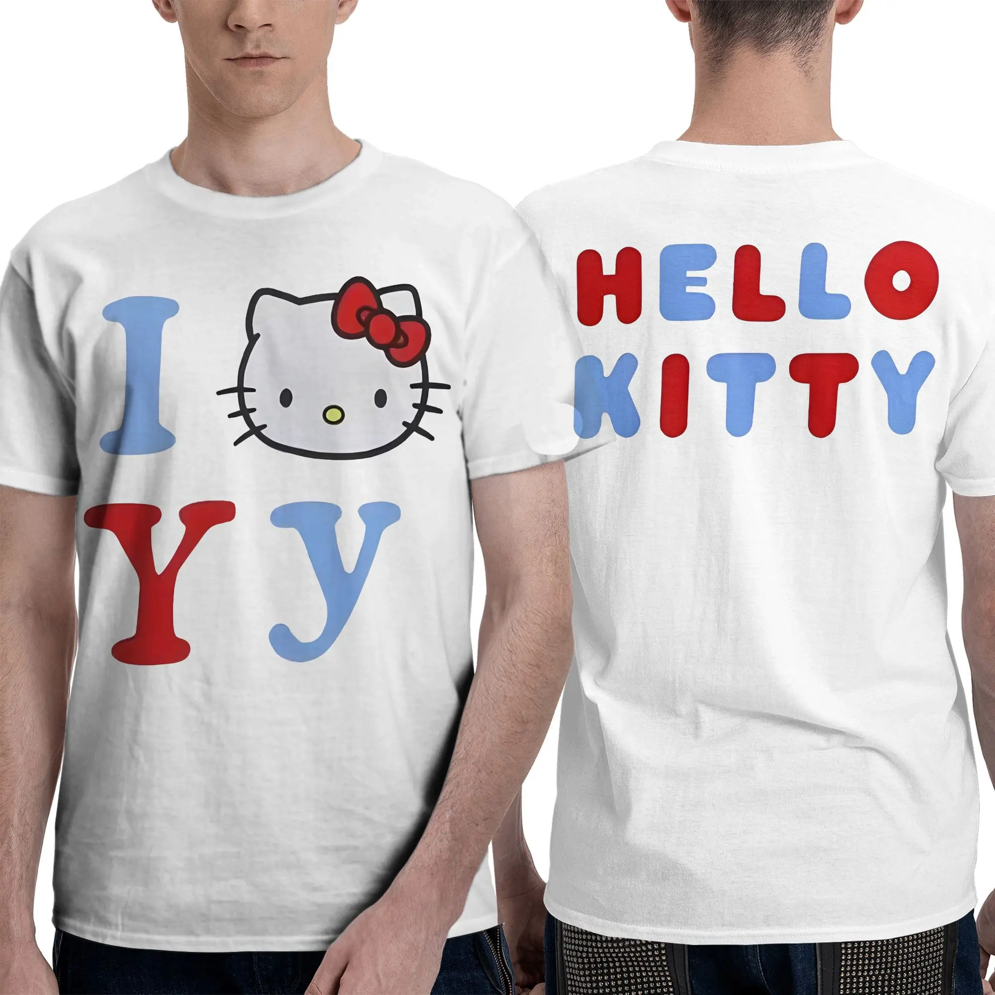 

All Seasons Men Women's Hello Kitty hello-kitty Shirt Apparel hellokitty Cotton Tops T-shirt Casual Tee Shirt