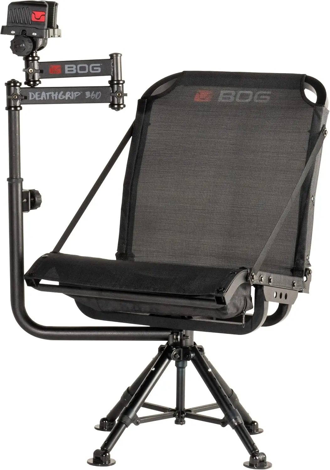 DeathGrip 360 Chair with Lightweight Aluminum Construction 4 Extendable Leg DeathGrip Universal Gun Rest 360 Adjustable Pivoting