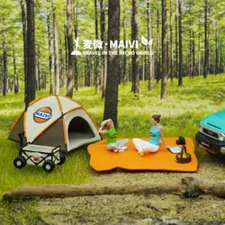 Camping Picnic Warm Family Series Scene 1:64 1:87 HO Scale Fairy Garden Desktop Living Room Decor Toys Miniature Accessories