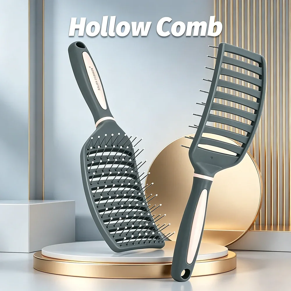 Detangling Hair Brush Bristle&Nylon Women Dry And Wet Use Scalp Massage Comb Fluffy Curly Hairdressing Salon Styling Tools