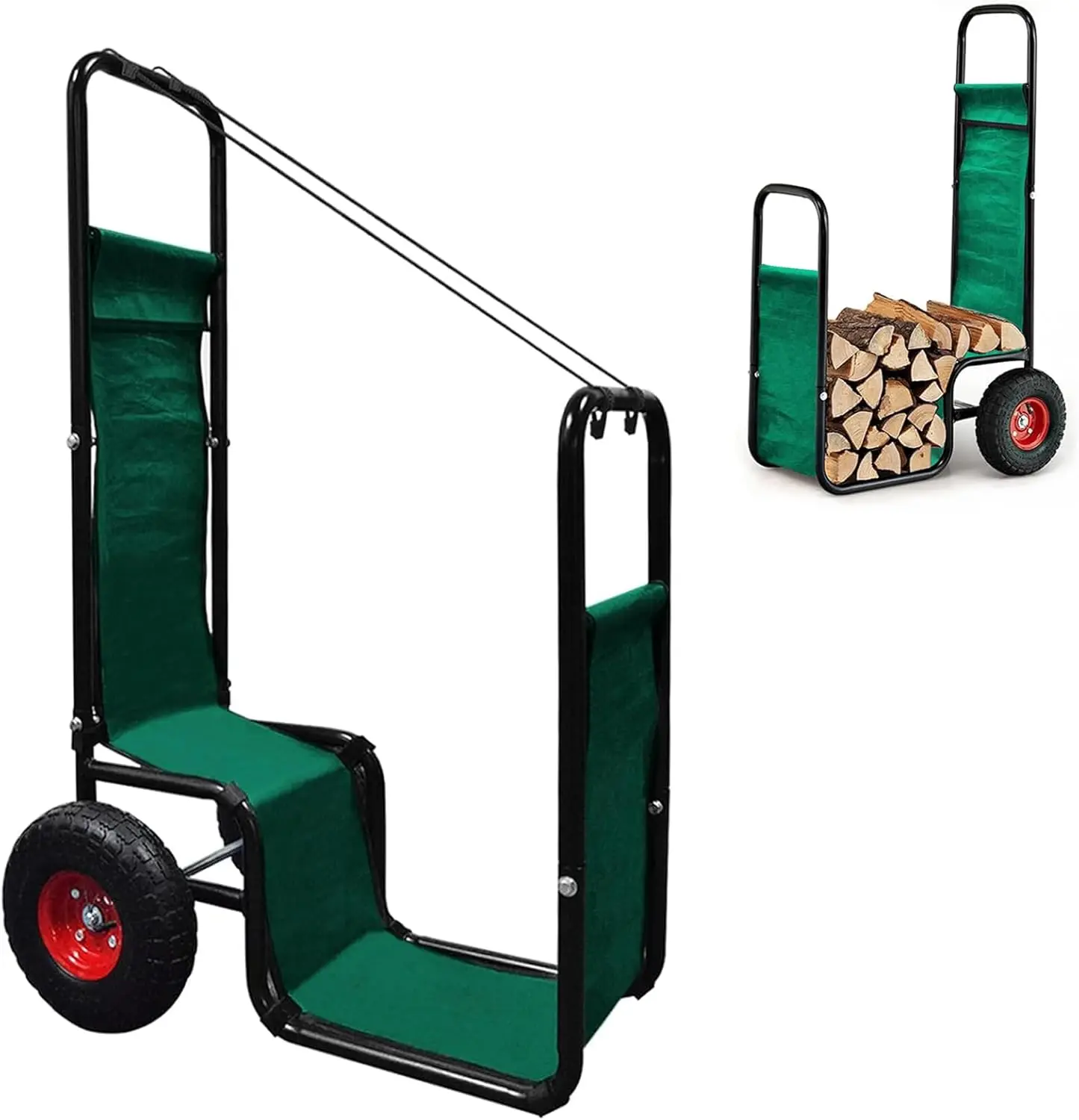 

Тележка для дров: 44 х 27 х 20 дюймов, сверхмощная, грузоподъемность 220 фунтов, водонепроницаемая, простая сборная стойка для внутреннего сада, заднего двора, камин