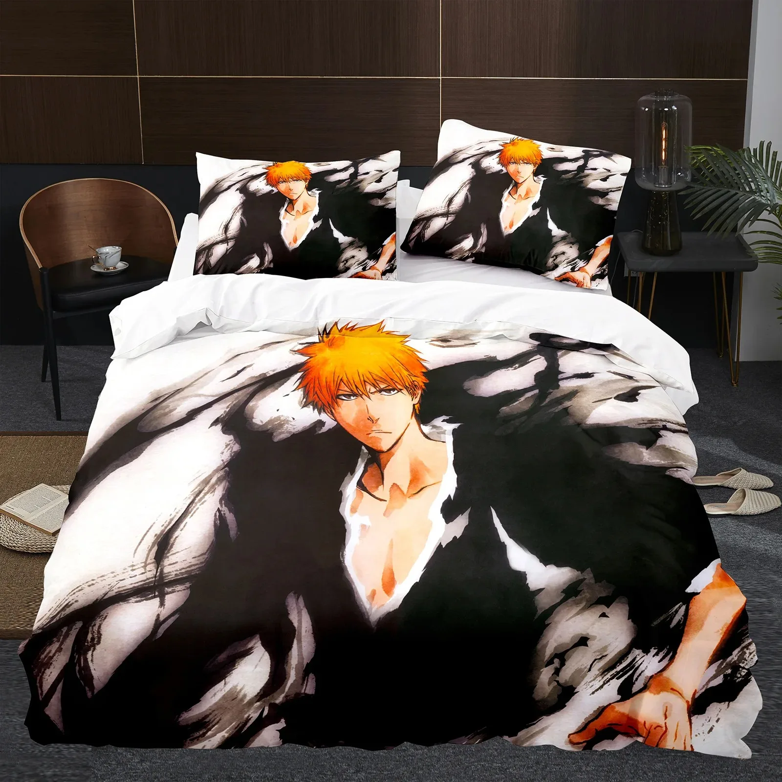 

Japan Anime BLEACH Bedding Set Cartoon Comforter Duvet Cover Sets Bed Linen Twin Queen King Single Size Home Decor Kids Kawaii