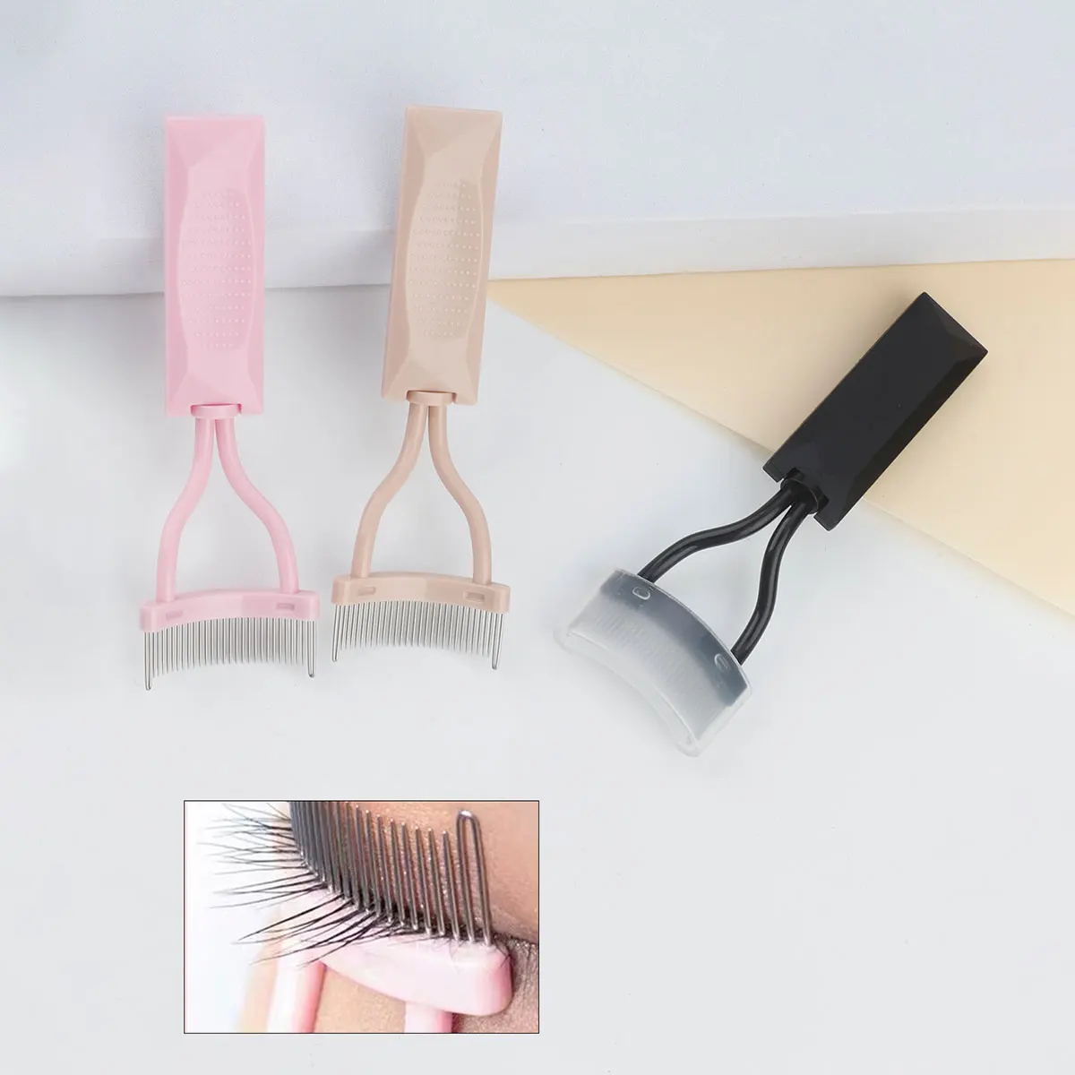 1pcs curved ultra-fine steel tooth eyebrow comb, eyelash comb, tight comb teeth, even eyebrow brush, eyelash shaping tool