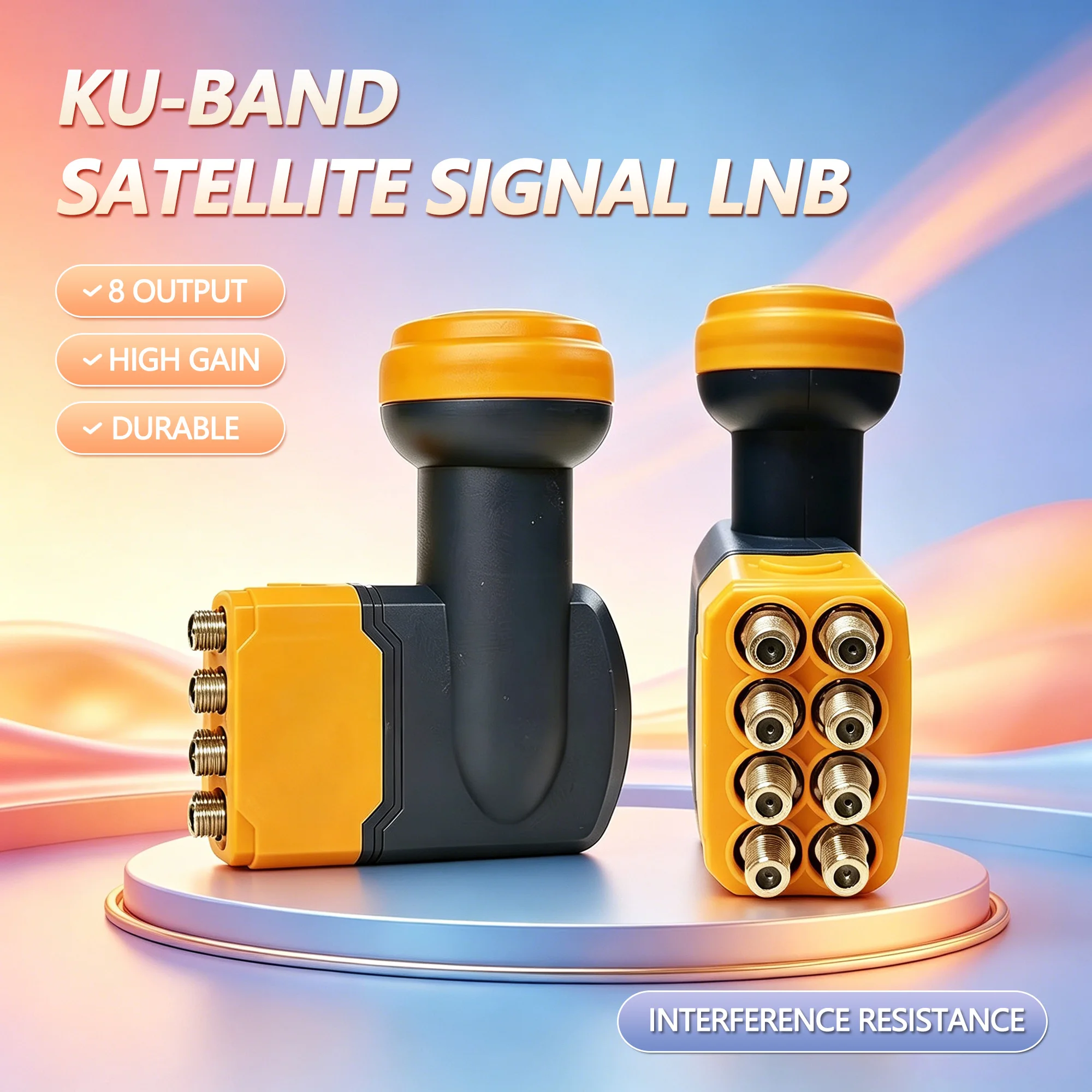 High-gain and anti-interference performance, 8-output Ku-band LNB | High-gain Ku-band LNB, for optimal signal reception