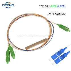 1X2 SC/APC SC/UPC Fiber Optic Splitter PLC Fiber Optic Single Mode 0.9mm G657A1 LSZH 1m PVC Splitter DIY