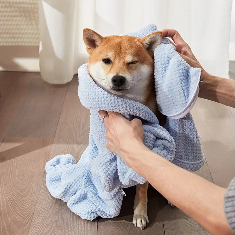 Novo Roupão de Banho para Pets, Toalha Grossa de Secagem Rápida e Absorvente, Roupões de Banho para Cães de Porte Grande e Médio, Produtos Práticos para Banho de Pets