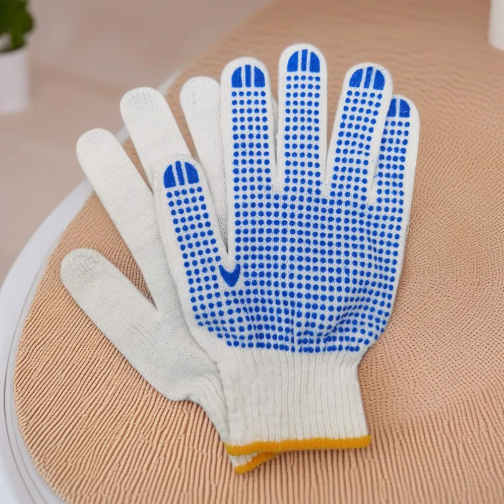 

48PCS/24Pairs Wear-Resistant Work Gloves Cotton Material Thickened Protective Gloves Comfortable Rubber Coated PVC Dots Gloves