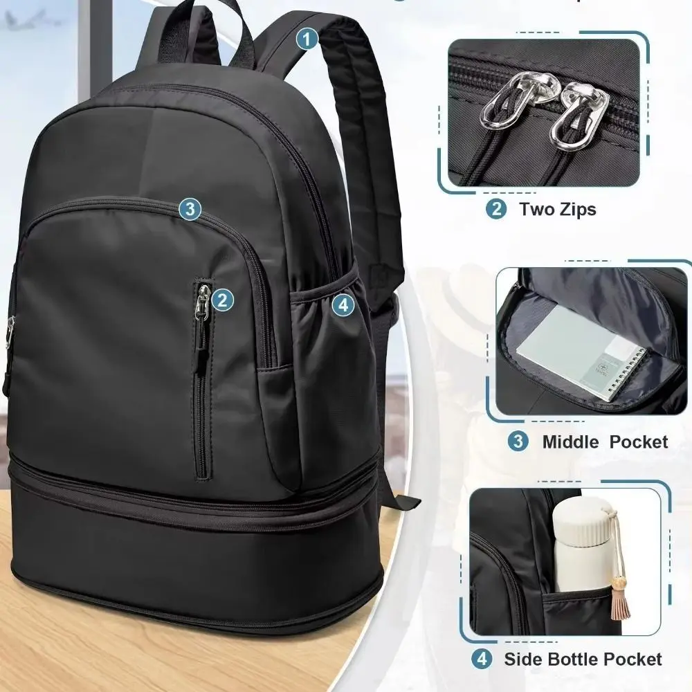 Large Capacity Fitness Training Bag Multi-Color Anti-Scratch College Student Backpack Wear-Resistant Wet Dry Separation