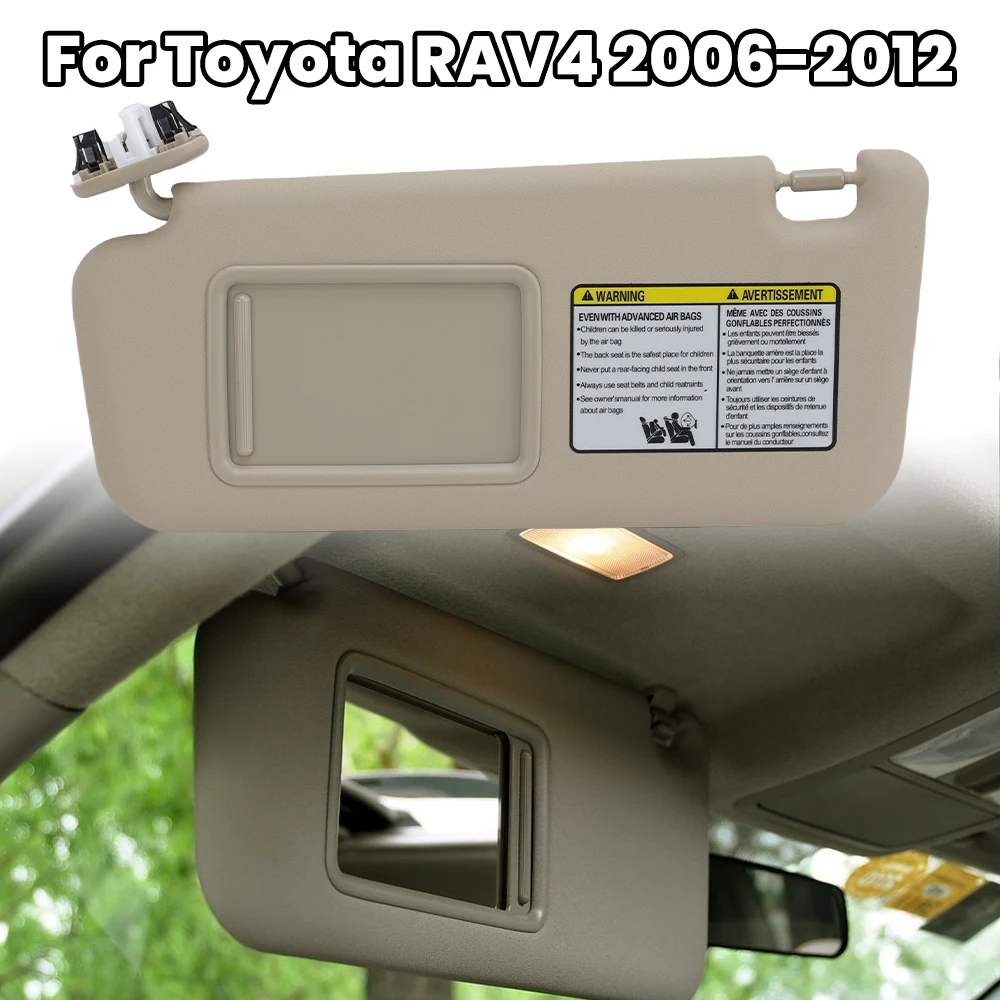 

Sun Visors for Toyota Rav4 2006-2012 ABS Left Driver Sunroof Shield With Light Replace cars accessories Sunshield Sunshade