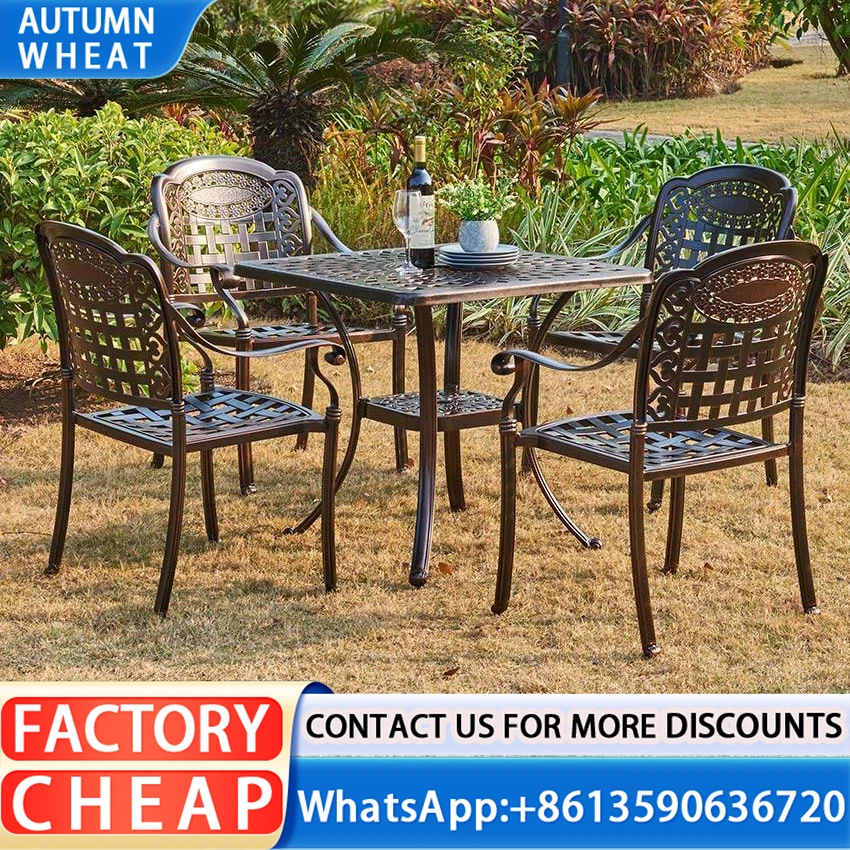 Favorable Price Outdoor Teak Wood Dining Set Solid Teak Wood Dining Table And Chair With High Density Foam