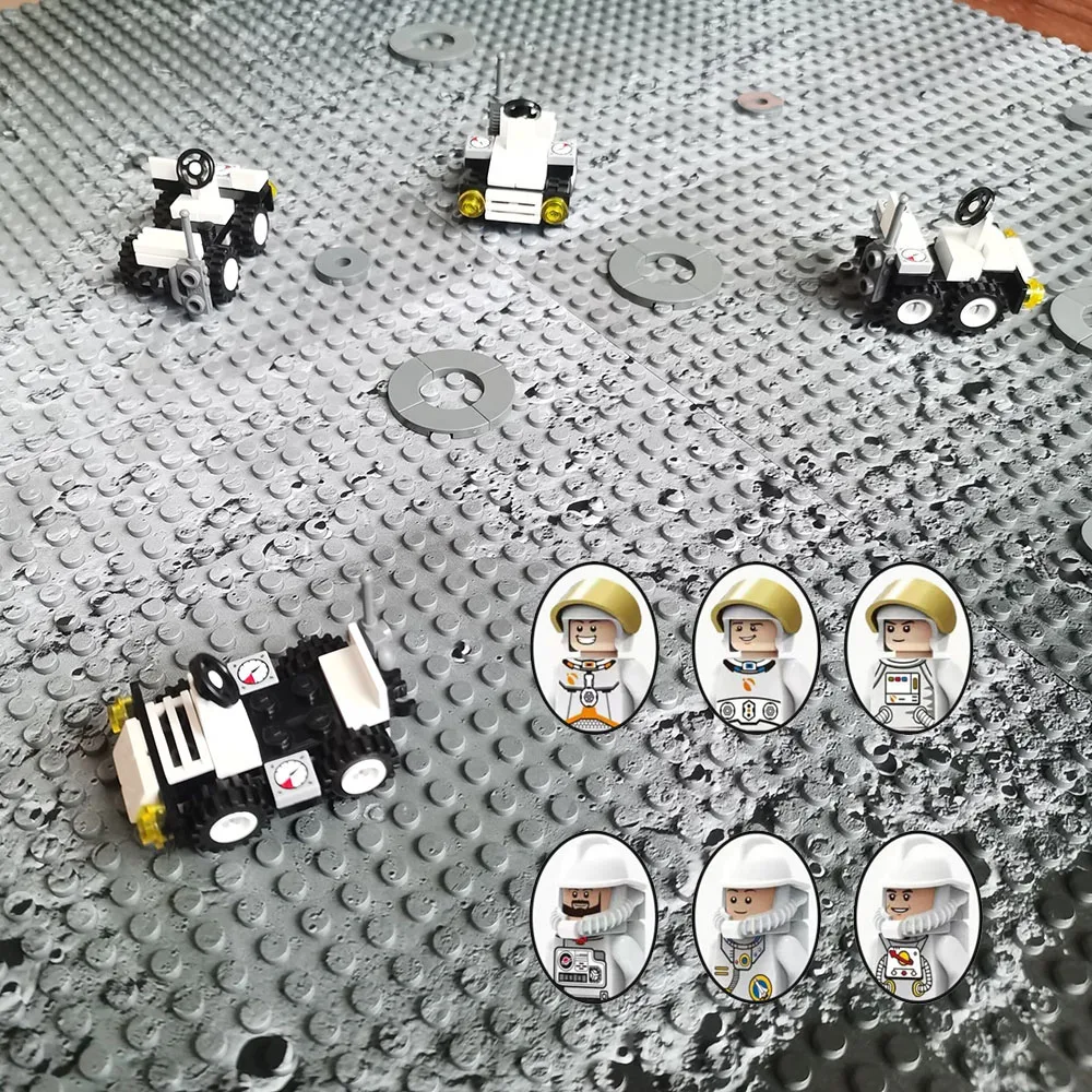 Explore Astronaut with Moon Rover Space Lunar Baseplate Mars Exploration Building Block Exploring Space Visit Universe