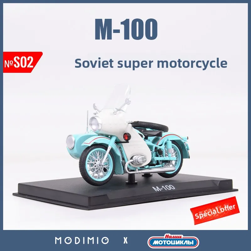 1:24 Soviet Traffic Police Patrol Motorcycle M-100 Plastic Model Special Purpose Trike SJMTN002