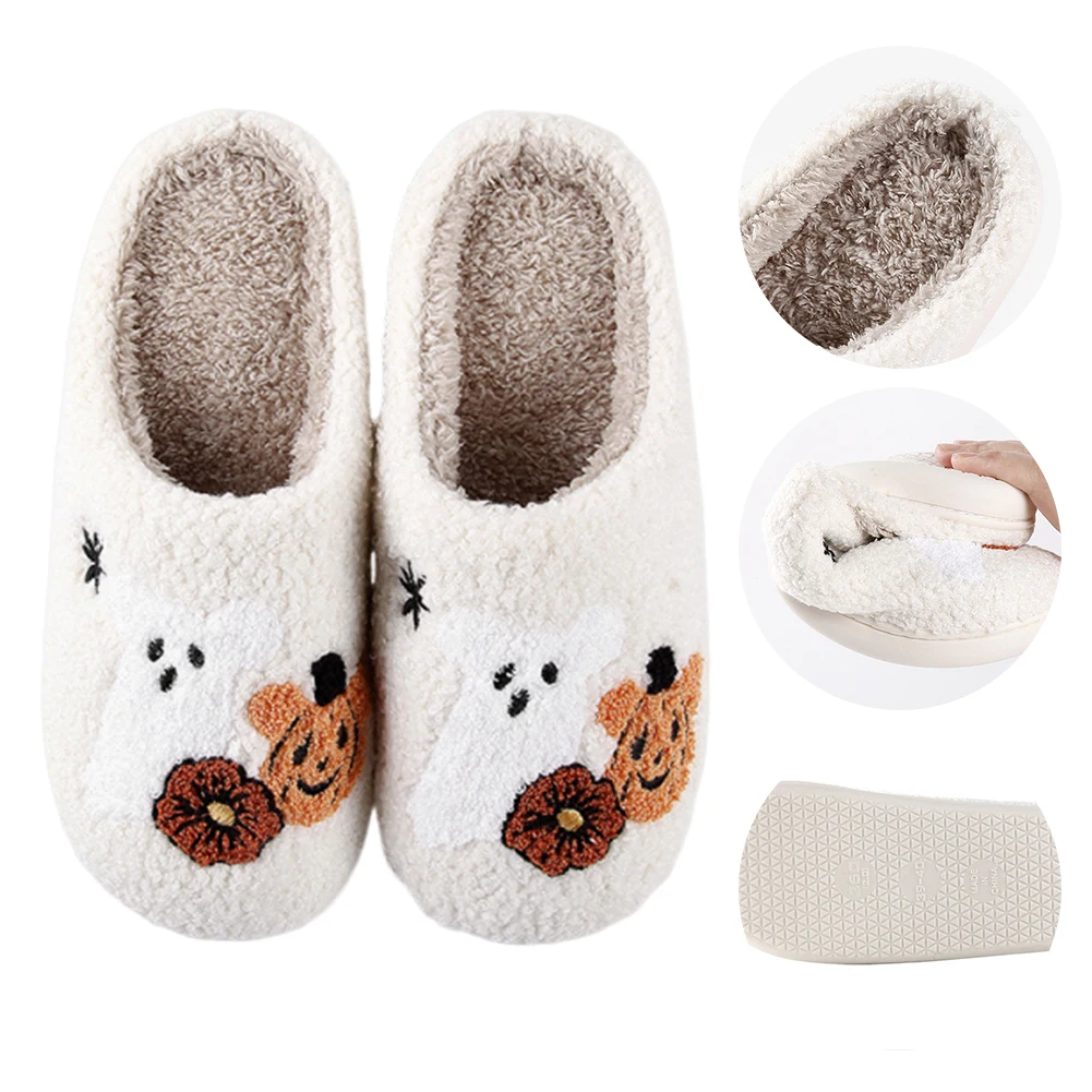 

Halloween Cotton Slippers Non-Slip Soft Slides Home Slipper for Indoor Bedroom