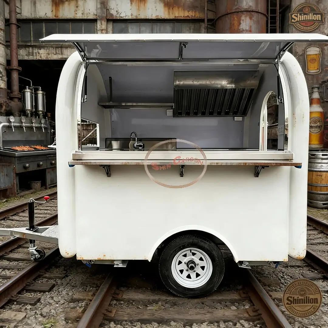 

FRP Mobile Food Cart with Sink And Refrigerator for Street Food Business Fast Food Vending Trailer