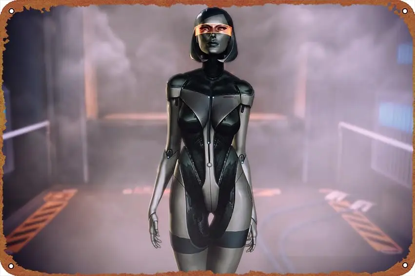 

Edi Mass Effect видеоигра винтажная металлическая вывеска Оловянная вывеска постер для улицы сада дома бара кухни фотостена 8x12 дюймов