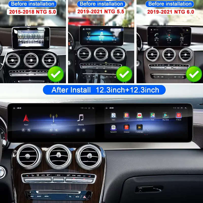 

24.6 '' Android 13 Car Radio For Mercedes Benz V W447 GLC X253 C Class W205 C180 C200 C220 C300 C350 Carplay AUTO GPS Navigation