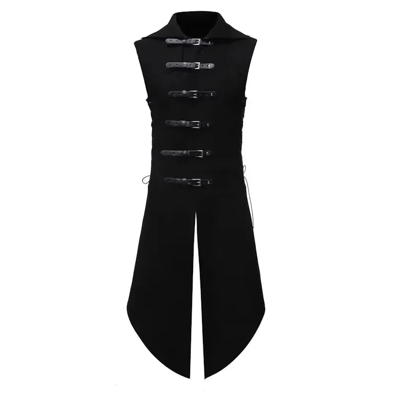 Disfraz Medieval Renacentista de Halloween, Túnica Gótica, Chaleco, Abrigo de Guerrero, Ropa Exterior, Disfraces de Pirata, Disfraz Hombre