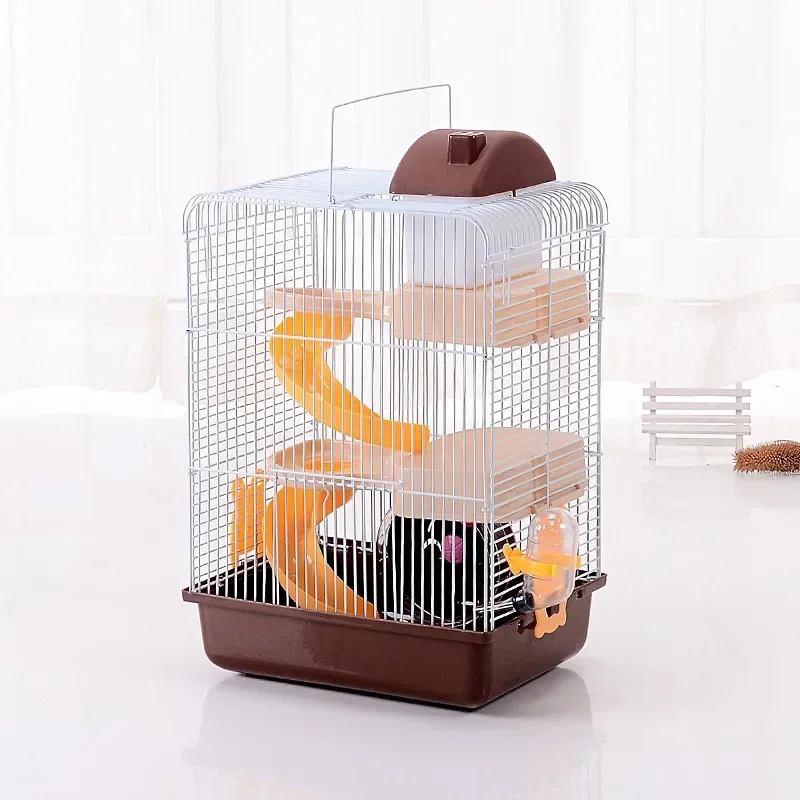 -Food bowl custom pet houses plastic small animal cage 3 Layer luxury hamster cage with kettle inside