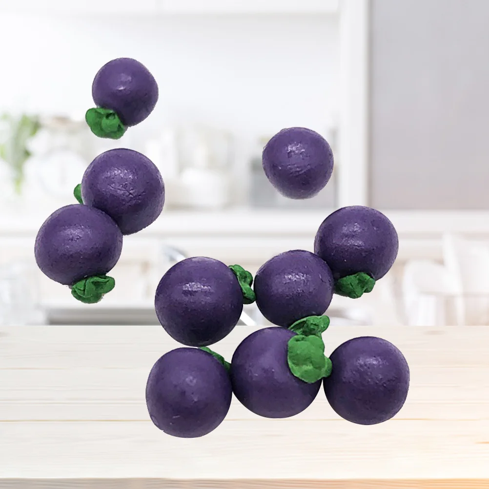 10 قطع صغيرة من فواكه مانغوستين لتناول الطعام في المطبخ للأطفال والكبار محاكاة دعائم مصغرة للديكور باللون الأرجواني