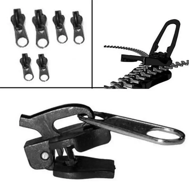 New 6pcs Instant Zipper Universal Instant Fix Zipper Repair Kit Replacement Zip Slider Teeth Rescue New Design for DIY Sew