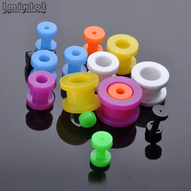 8pcs/lot 2-12mm Silicone Ear Plugs And Tunnels Piercing Expander Piercing Tunnel Ear Tunnels Stretchers Plug oreille Ear Gauges