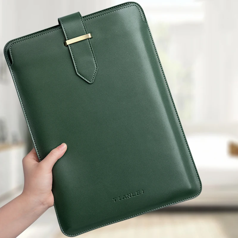 Funda Protectora de Cuero Genuino para Laptop y Tablet, Compatible con Microsoft Surface Pro 5 6 7 8 X, Macbook Pro Air 13 13.3 Pulgadas