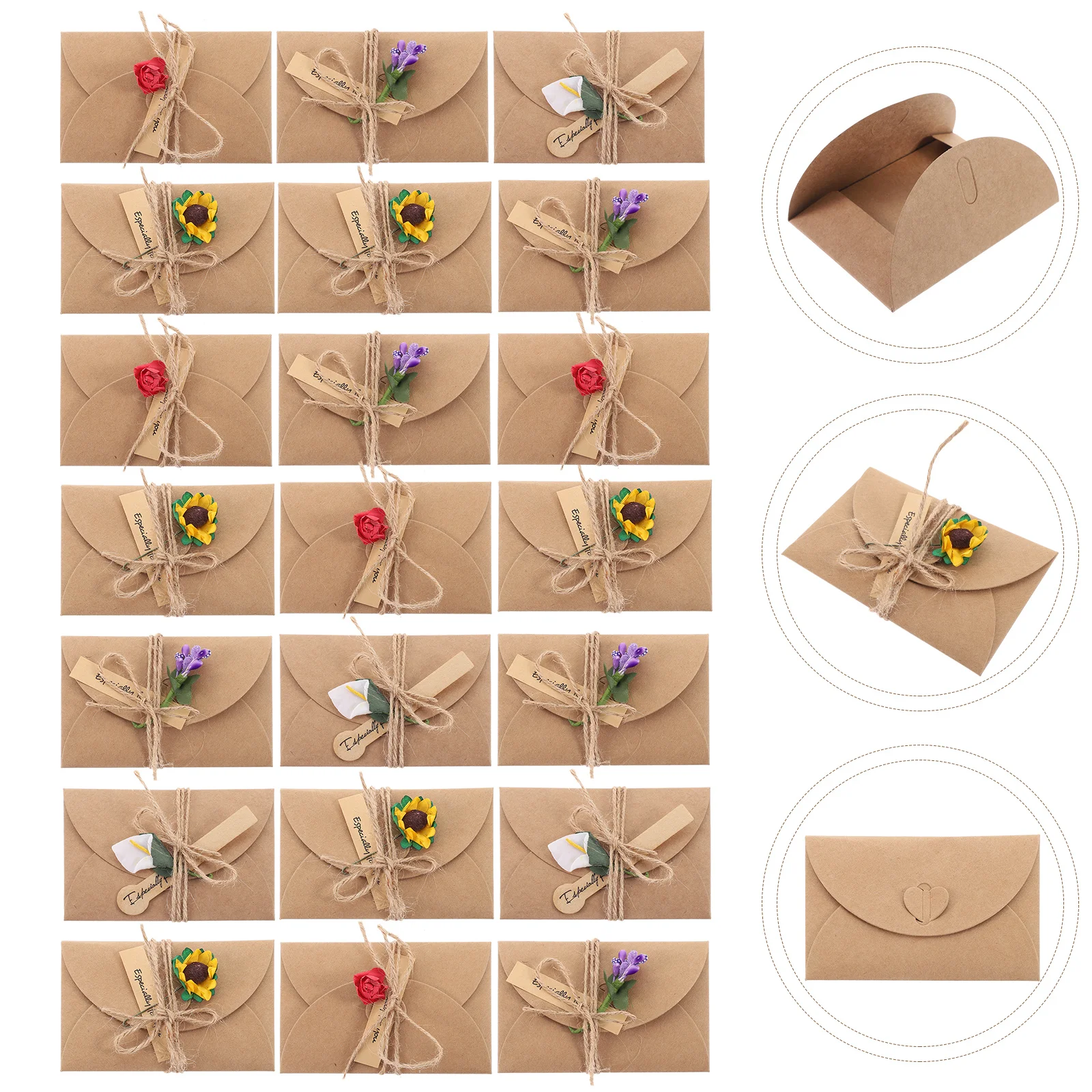 40 Pcs Dried Flowers 40pcs Invitation Cards Gift Paper Birthday Greeting Congrats Child