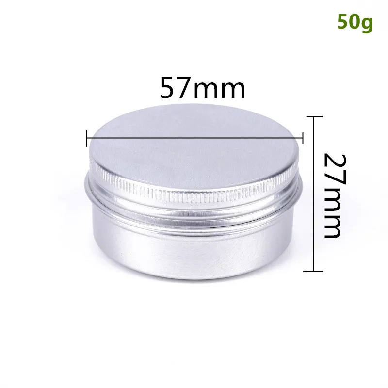 100pcs 50ml/1.76 oz Round Metal Tin Container Screw Top Cans Empty  Cosmetic Sample Containers Candle Travel Tool