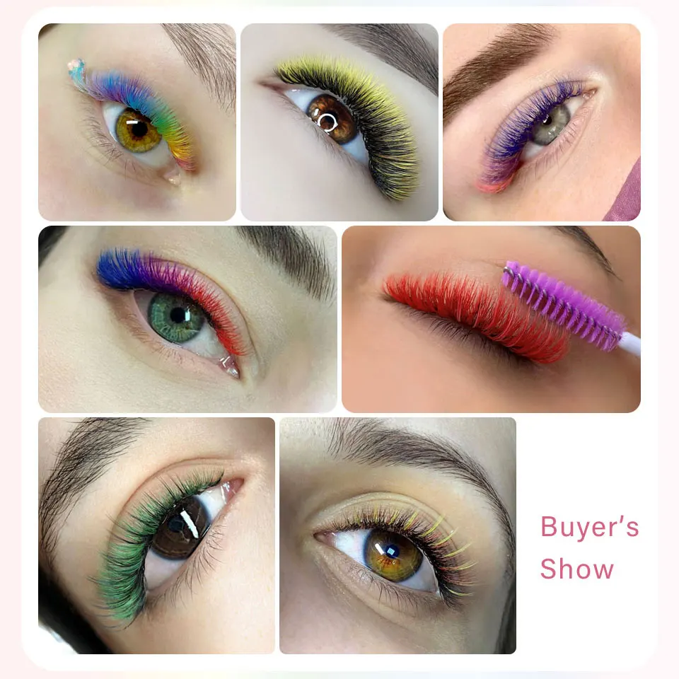 13 Colors Rainbow Colored Eyelash Extension Faux Mink Color Eyelashes Brown Purple Pink Blue Colorful Eyelash Maquiagem Cilios