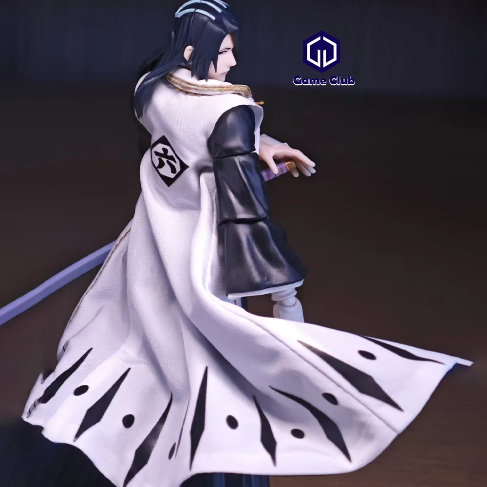 Custom 1/12 Scale Male Soldier Role Play Anime Kuchiki Byakuya Captain Death Windbreaker Cloak Robe For 6in Action Figures Body