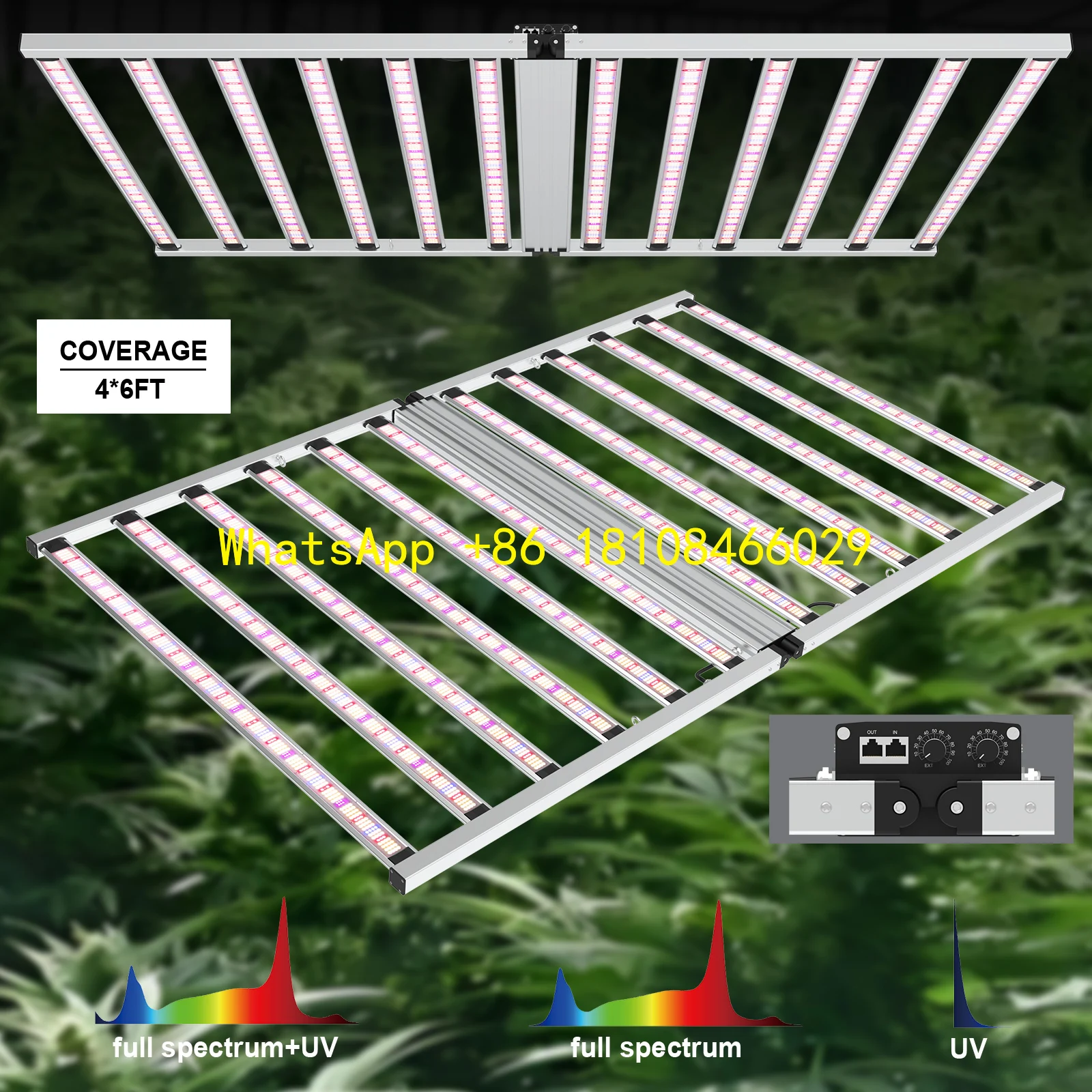 

Dimmable Aluminum Body IP65 2 Channels 3-Year WarrantyHigh Quality 1200W Indoor Plant LED Grow Light with Full Spectrum UV/IR