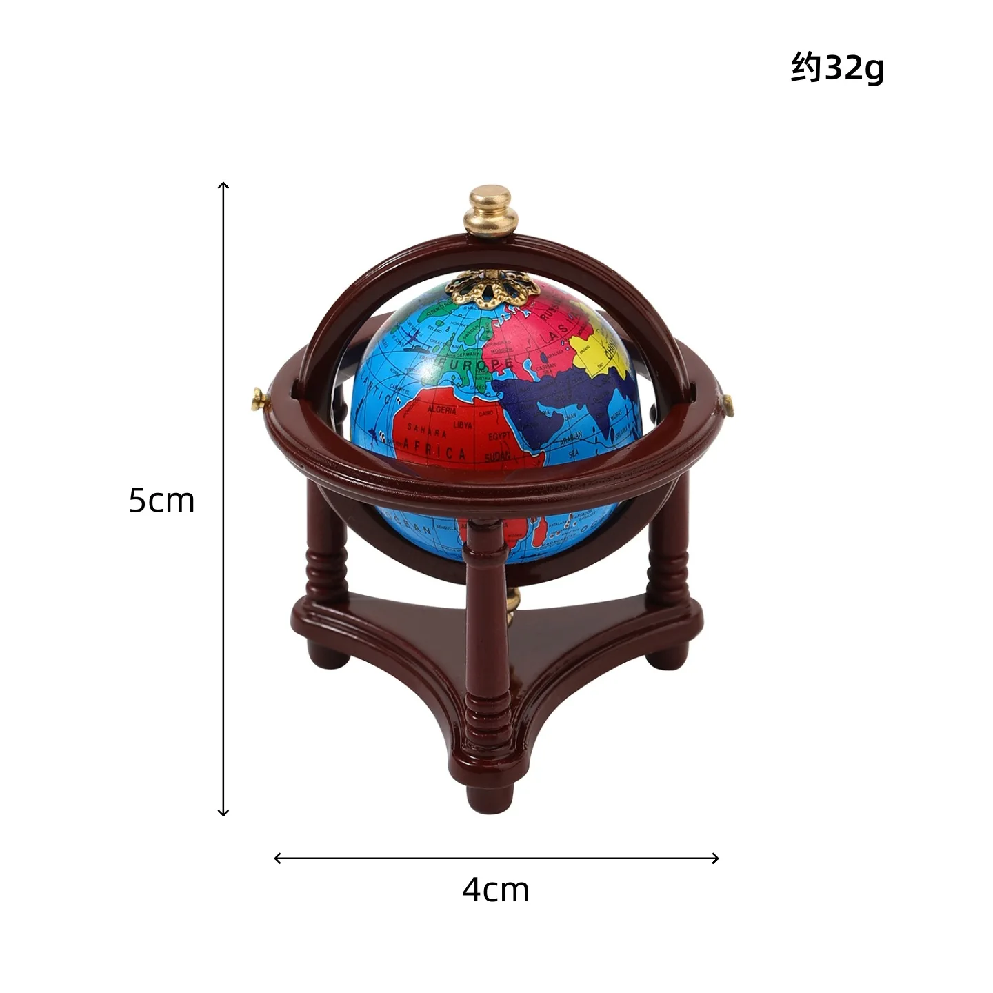 Mini Triangle Globe Model Miniature World Globe Study Room Living Room Scene Accessory Decoration Prop Desktop Ornament Model