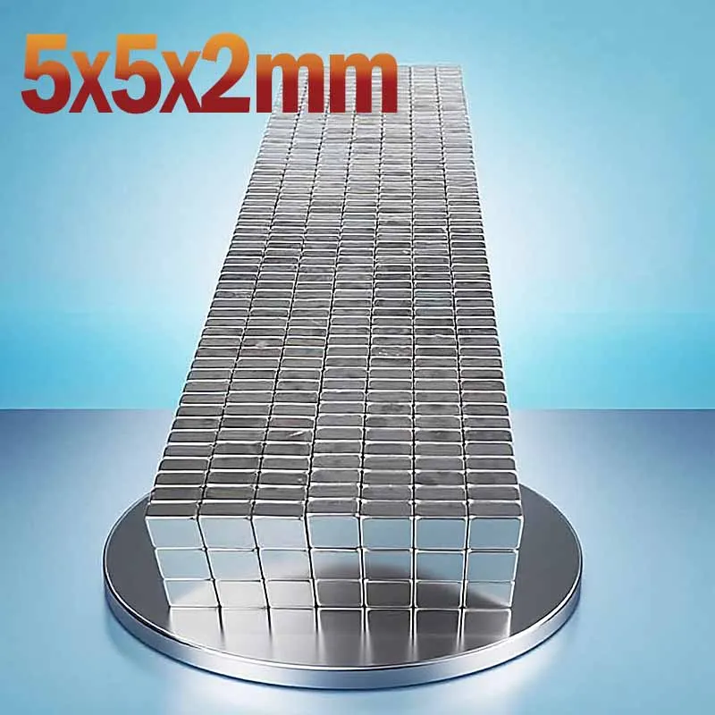 N35 NdfeB 5x5x2mm Magnet Square Shape Permanent Magnetic Imanes 5*5*2mm Accessory Neodymium Office Fridge Diy Magnet 50-500pcs