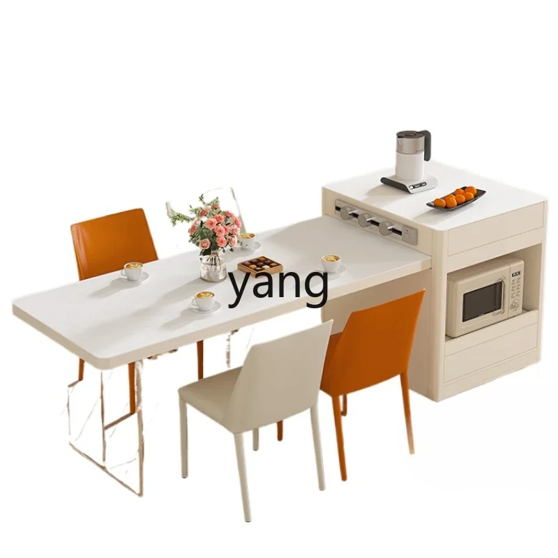 

CX cream wind rock slab island table integrated household retractable dining table